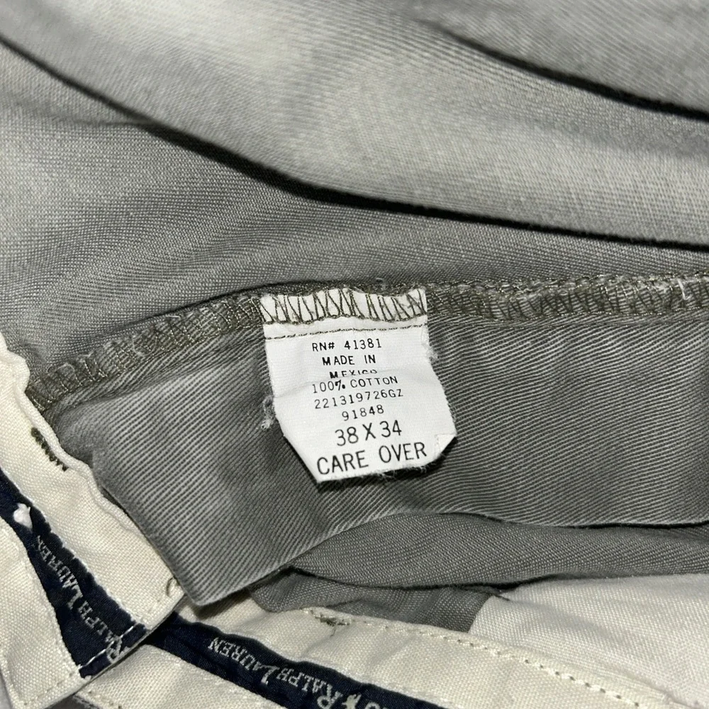 Polo Ralph Lauren 38x34 Grey  Straight Leg Classic Chino 90s Pants‎